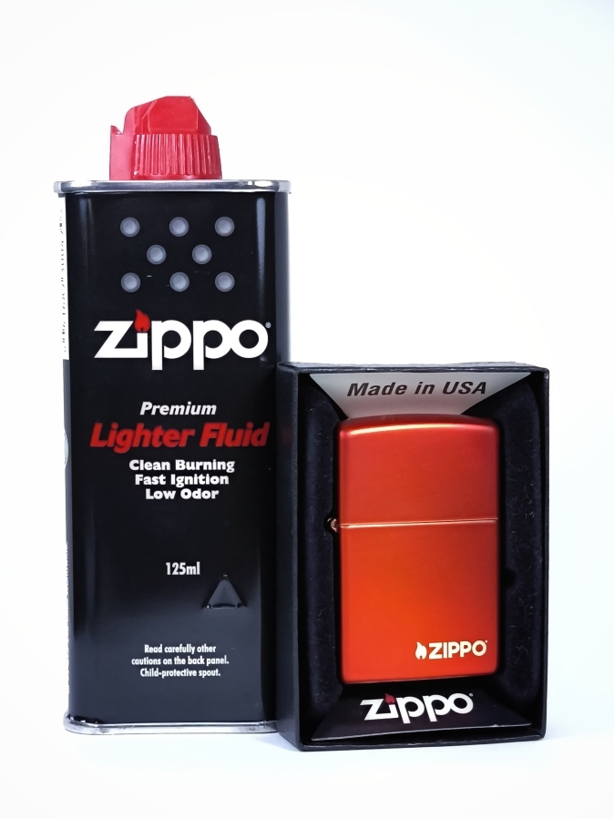 Зажигалка Classic Metall Red Zippo 49475ZL, топливо 125мл.