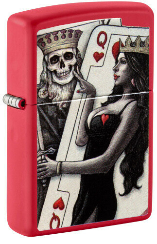 Зажигалка Classic Red Matte Zippo 48624 Skull King Queen Beauty