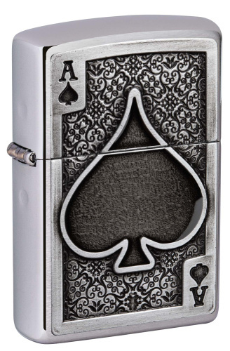 Зажигалка Classic Brushed Chrome Zippo 49637 Ace of Spades