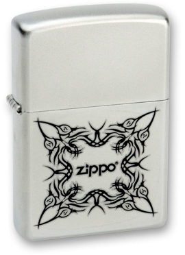 Зажигалка Classic Satin Chrome Zippo 205 Tattoo Design