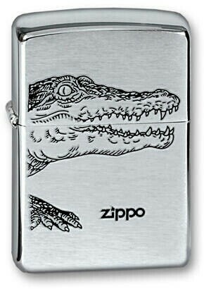 Зажигалка Classic Brushed Chrome Zippo 200 Alligator