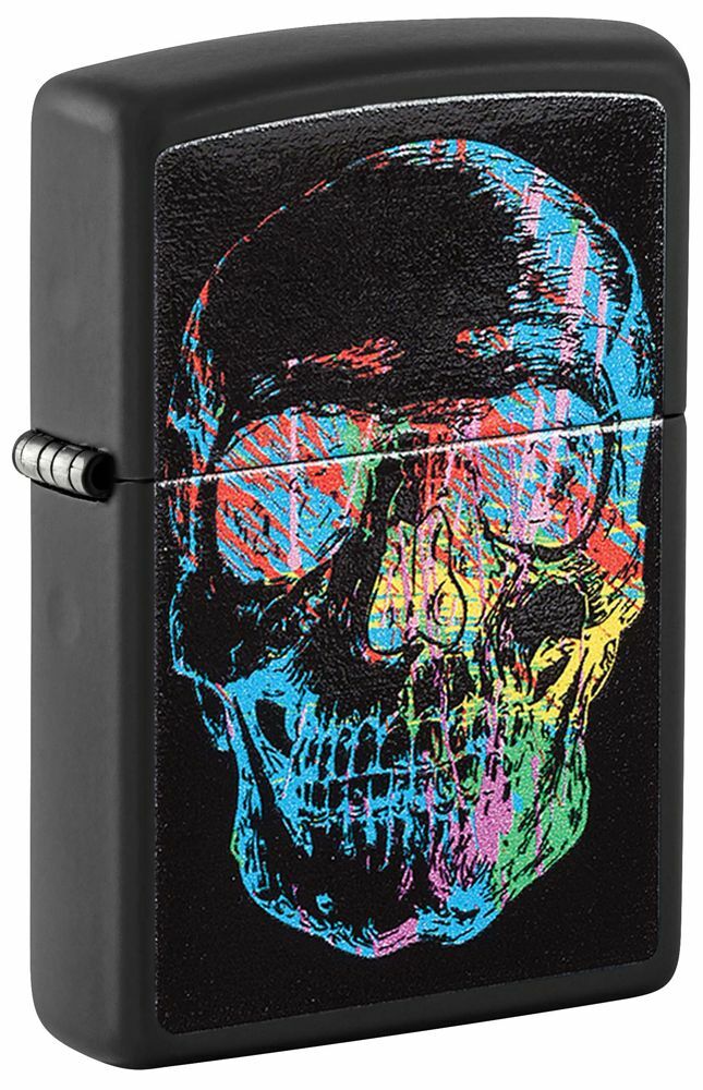 Зажигалка Classic Black Matte Zippo 28042 Skull Design