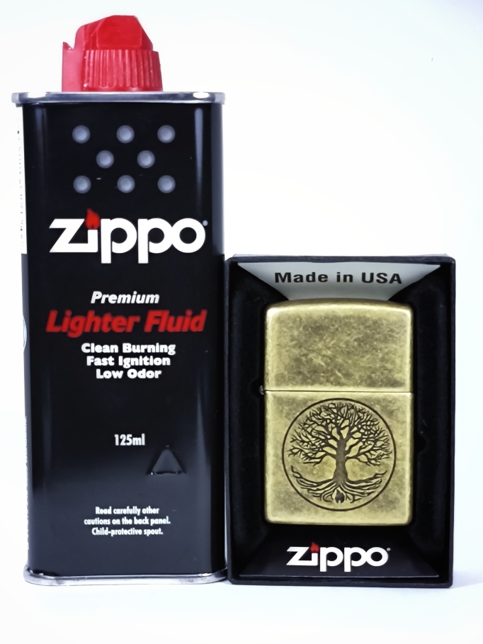 Зажигалка Classic Antique Brass Zippo 29149 Tree of Life, топливо 125мл.