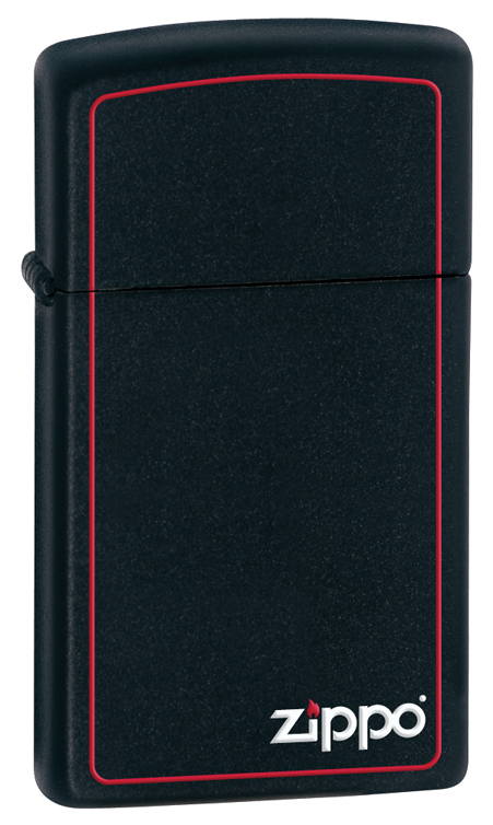 Зажигалка Slim Black and Red Zippo 1618ZB Зажигалка Slim Black and Red Zippo 1618ZB