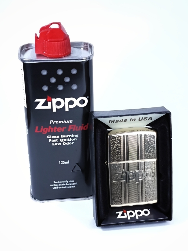 Зажигалка High Polish Brass Zippo 29677 Pattern Design, топливо 125мл.