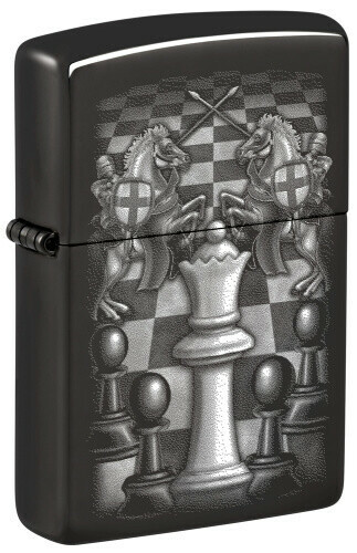 Зажигалка Classic High Polish Black Zippo 48762 Chess Design