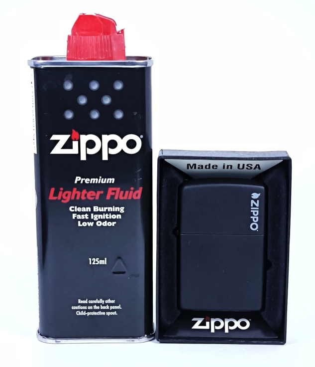Зажигалка Classic Black Matte Zippo 218ZL, топливо 125мл.